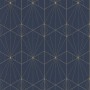 PAPIER PEINT  ART DECO BLEU ET DORÉ