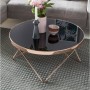 TABLE BASSE ROND EN ACIER DOREE