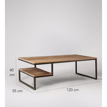 TABLE BASSE EN BOIS ET METAL