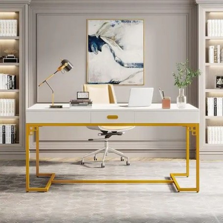 BUREAU WHITE AND GOLD